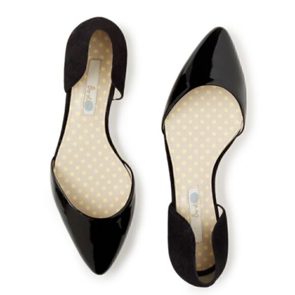 Boden- Women’s D’Orsay Cleo Black Patent Mixed Media Leather Flats, Size 38/ 7.5 - Picture 1 of 15